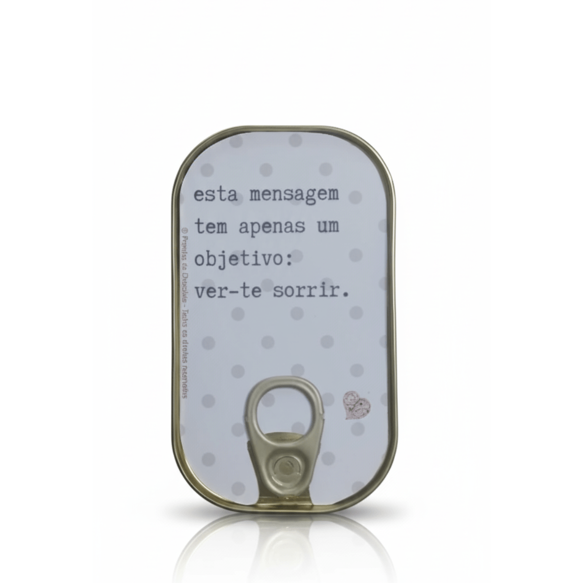 Lata de sardinhas de chocolate – Objetivo ver-te sorrir sardinhas de chocolate em lata com mensagem divertida - Lata de sardinhas de chocolate – Objetivo ver-te sorrir