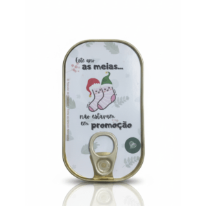 lata chocolate presente com mensagem divertida - Lata de sardinhas de chocolate – Meias em promoção